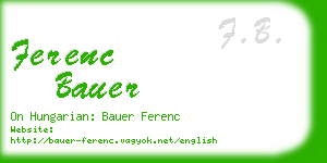 ferenc bauer business card